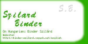 szilard binder business card