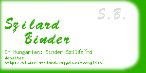 szilard binder business card